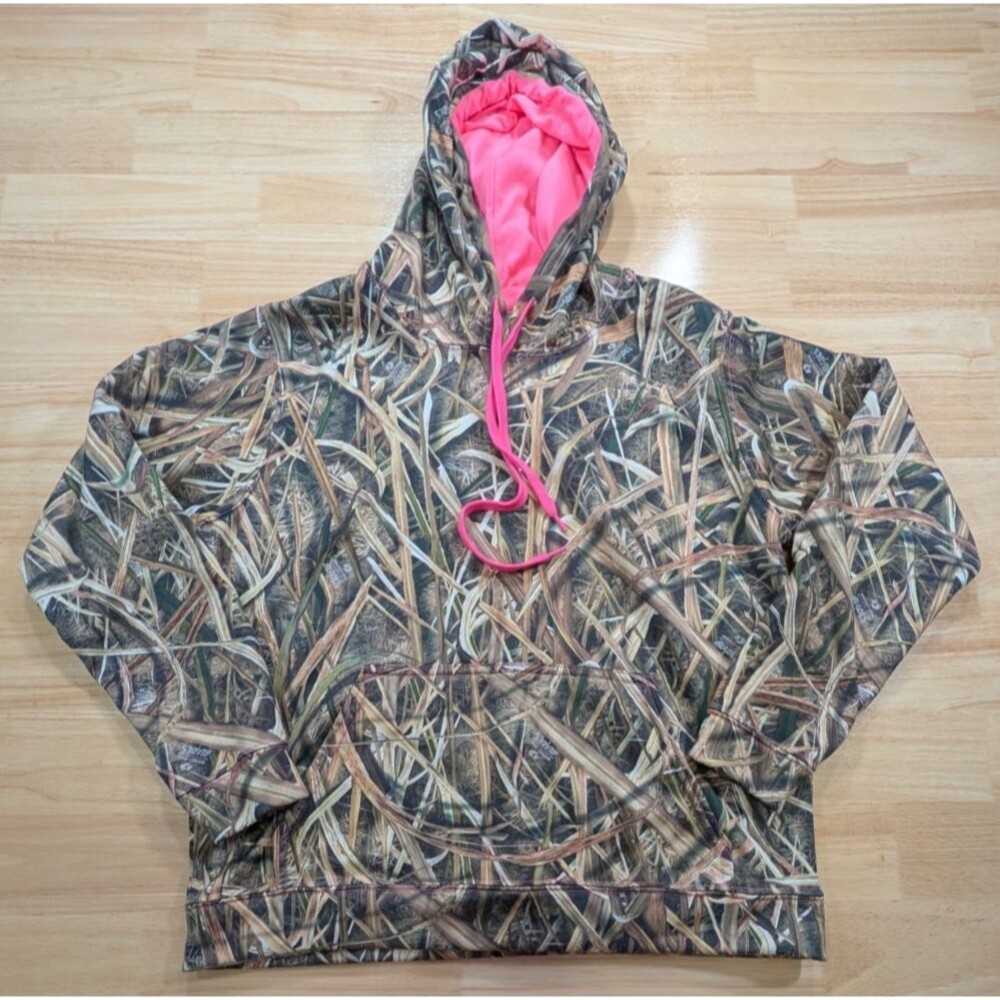 Mossy Oak Hoodie Womens Medium M Shadow Grass Blades Camo Pink Pullover